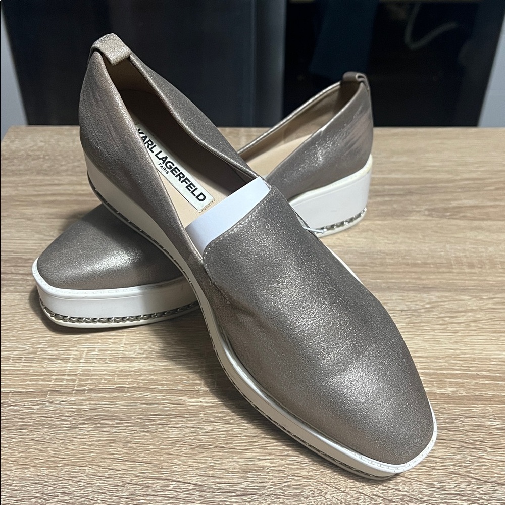 Karl lagerfeld leather platform shoes